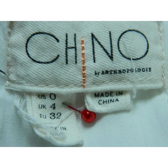 Chino By Anthropologie Jumpsuit Women’s Size 0 White Wide Leg Waist Tie - Picture 9 of 9